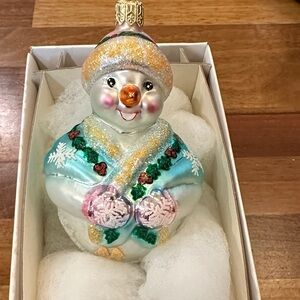 Christopher Radko Glittering Snowman Ornament